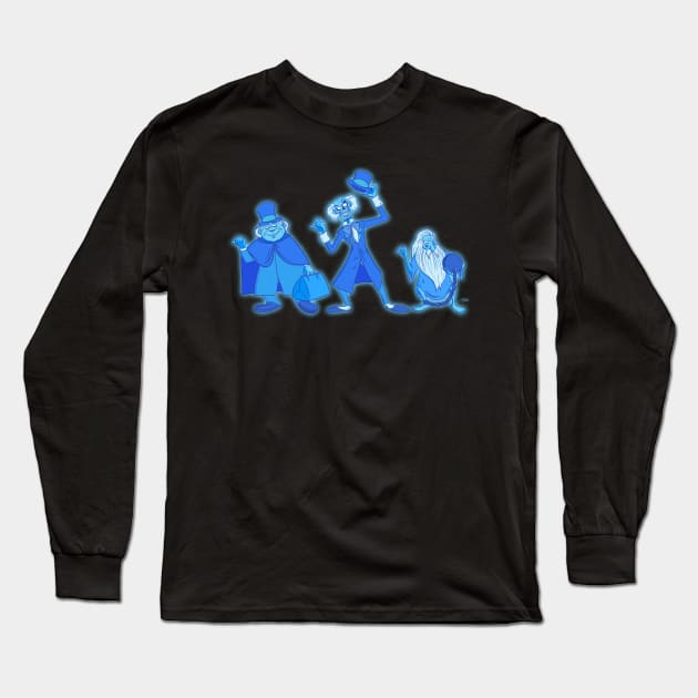 Hitchhiking Ghosts Long Sleeve T-Shirt by Doodle Dan